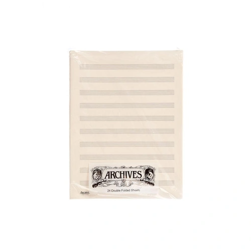 Archives Double-Folded Manuscript Paper Sheets, 10 stave, 24 Sheets