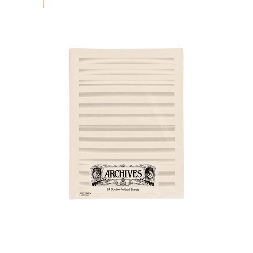 Archives Double-Folded Manuscript Paper Sheets, 12 stave, 24 Sheets