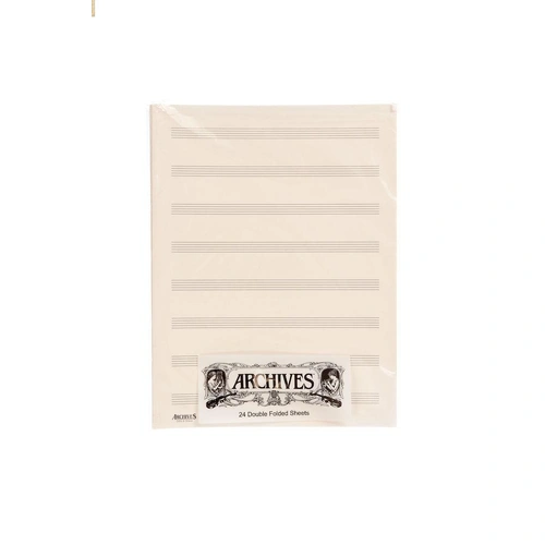 Archives Double-Folded Manuscript Paper Sheets, 8 stave, 24 Sheets