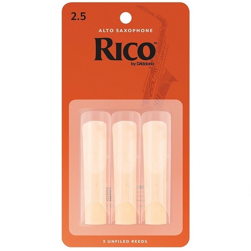 Rico Eb Alto Saxophone Reeds, Strength 2.5 ,  RJA0325 , 3-Pack