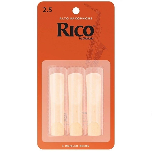 Rico Eb Alto Saxophone Reeds, Strength 2.5 ,  RJA0325 , 3-Pack