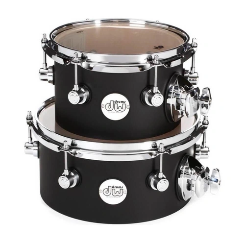 DW Design Series Concert Tom 2-pack with Mount - 6/8 inch - Black Satin