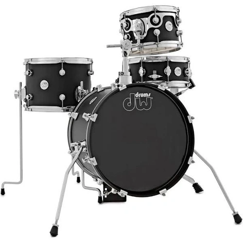 DW DESIGN SERIES 16" 4PC MINI-PRO DRUM KIT - SATIN BLACK - DDLM1604BL