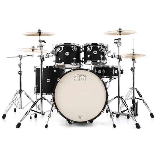 DW Design Series 5-piece Shell Pack - Satin Black Inc Snare