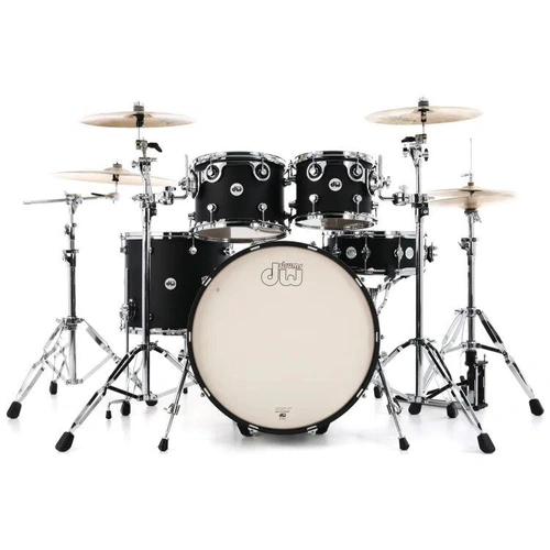 DW Design Series 5-piece Shell Pack - Satin Black Inc Snare