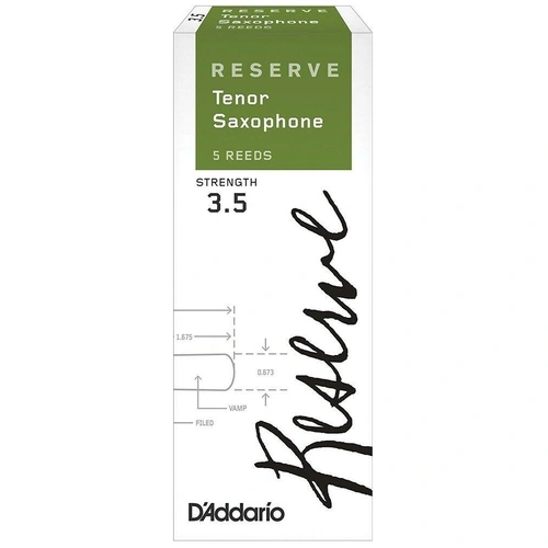 D'Addario Rico Reserve Tenor Saxophone Reeds, Strength 3.5, - 5 pack