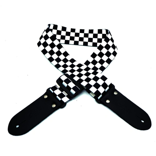 DSL Straps DP20-CHECK-WHITE Digital Print Checker Black White