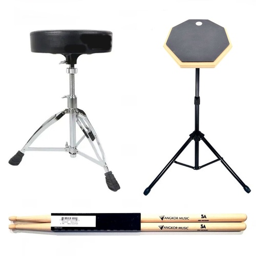 BBT Pack Black Practice Pad & Stand Vic Firth Nova 5A - DA130 Drum Stool