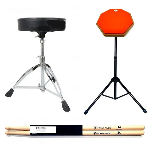 BBT Pack Orange Practice Pad & Stand Vic Firth Nova 5A - DA130 Drum Stool