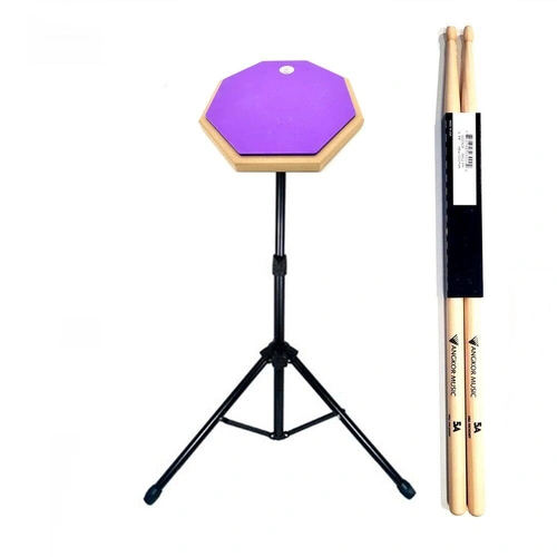 BBT 10" Drum Practice Pad Purple + Stand + Vic Firth Nova 5A Drumsticks