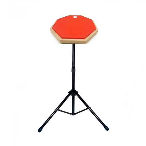 BBT 10 inch Drum Practice Pad - Red with Tripod Stand
