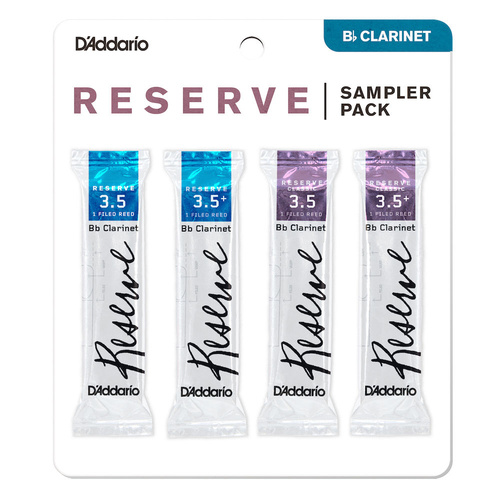 D'Addario Reserve Bb Clarinet Reed Sampler Pack, 3.5/3.5+