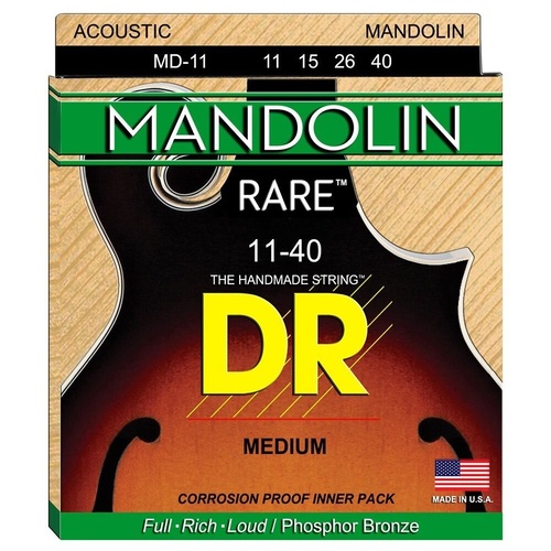 DR Strings MD-11 Rare Phosphor Bronze Acoustic Mandolin Strings Set  11 - 40