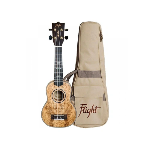 FLIGHT  DUS-410 QUILTED ASH Soprano SIZE Ukulele With Bag 