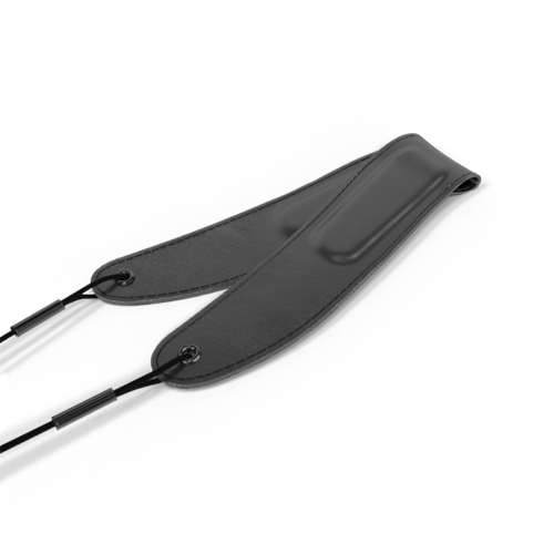 D'Addario Woodwinds Padded Leather Neck Strap, Soprano/Alto, Black/Nickel