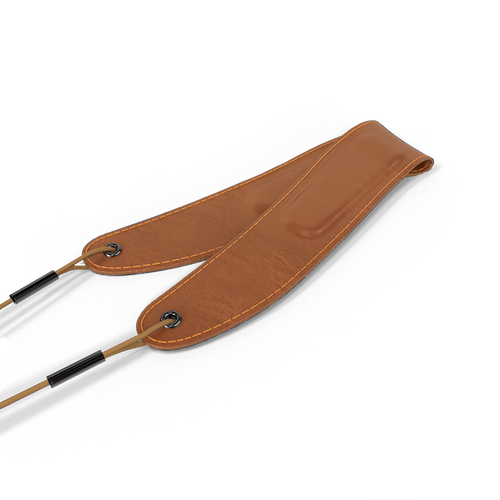 D'Addario Woodwinds Padded Leather Neck Strap, Tenor/Baritone, Brown/Brass