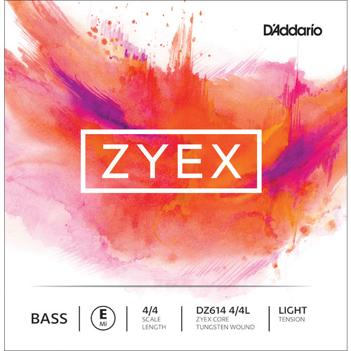 D'Addario Zyex Bass E-String, 4/4 Scale, Light Tension