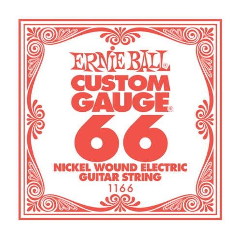 Ernie Ball Nickel Wound Single Electric Guitar String .066 Gauge PO1166