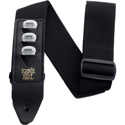 Ernie Ball Pickholder Polypro Strap, Black ( Picks Not Included ) 4039 