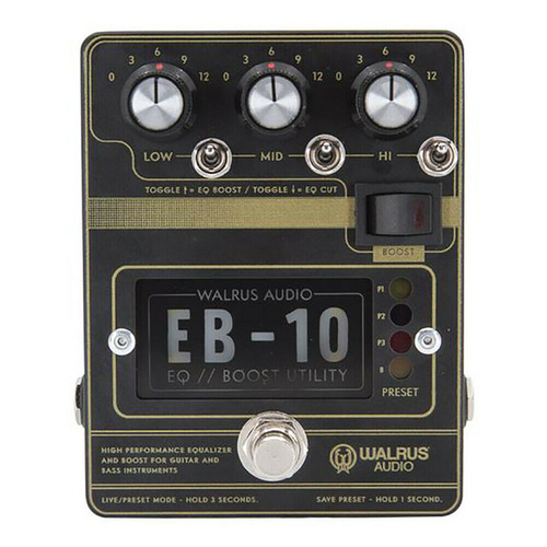 Walrus Audio EB-10 EQ / Boost Utility Guitar Effects Pedal, Matte Black