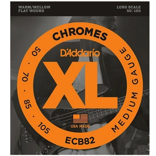 D'Addario ECB82 Chromes Flat Wound Bass Strings Medium  50 - 105  Long Scale