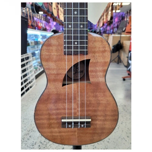 Eddy Finn Ukulele Soprano Flamed Okume  Uke TF-11S Aquila Strings High Gloss