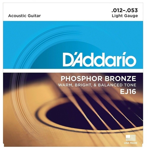 D'Addario EJ16 Phosphor Bronze Acoustic Strings Single-Pack  12 - 53