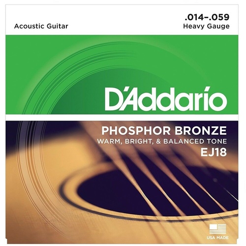 D'Addario EJ18 Phosphor Bronze Heavy Acoustic Strings  14 - 59