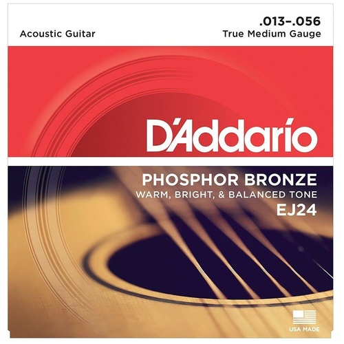 D'Addario EJ24 Phosphor Bronze Acoustic Guitar Strings True Medium 13 - 56
