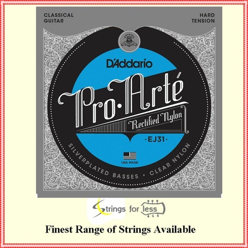 D'Addario EJ31 Classics Rectified Classical Guitar Strings, Hard Tension