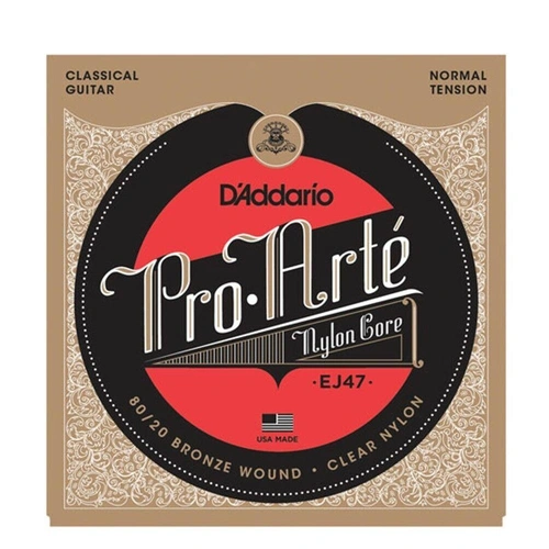 D'Addario EJ47 80/20 Bronze Pro-Arte Nylon Classical Guitar Strings, Normal Tens