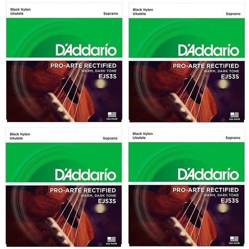 D'Addario Pro-Arte Rectified Soprano Ukulele Strings - 4 Sets EJ53S 