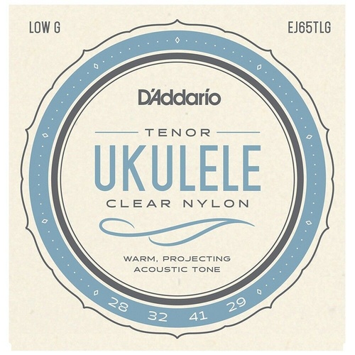 D'Addario EJ65TLG LowG Pro-ArtǸ Cust Extruded Clear Nylon Tenor Ukulele Strings 