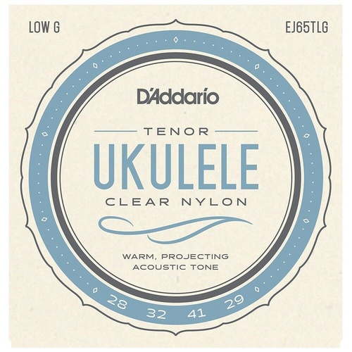 D'Addario EJ65TLG LowG Pro-ArtǸ Cust Extruded Clear Nylon Tenor Ukulele Strings 