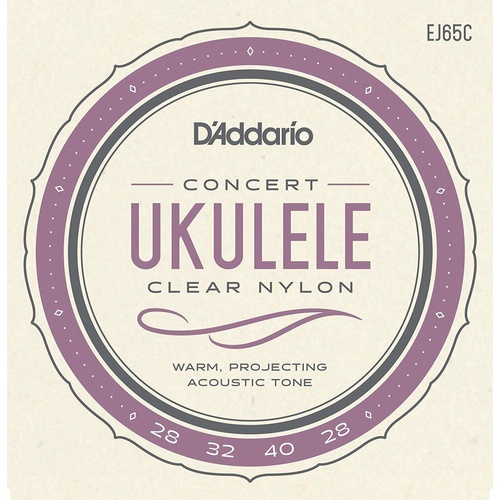 D'Addario EJ65C Pro-ArtǸ Custom Extruded Nylon Ukulele Strings, Concert