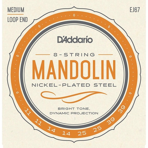 D'Addario EJ67 Nickel Plated Mandolin Strings Medium 11 - 39