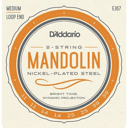 D'Addario EJ67 Nickel Plated Mandolin Strings Medium 11 - 39