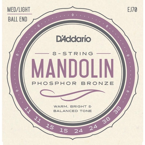 D'Addario EJ70 Phosphor Bronze Mandolin Strings Ball End 11-38