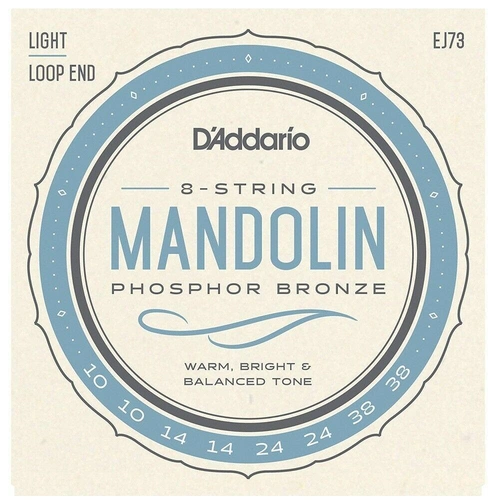 D'Addario EJ73 Phosphor Bronze Mandolin Strings, Light, 10 - 38