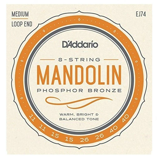 D'Addario EJ74 Phosphor Bronze Mandolin Strings Set  Medium 11 - 40 