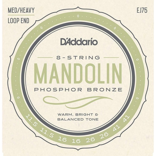D'Addario EJ75 Phosphor Bronze Mandolin Strings Set  11.5- 41 