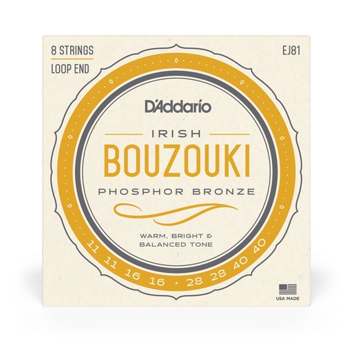 D'Addario EJ81 Irish Bouzouki Strings - Set phosphor  Bronze Loop Ends