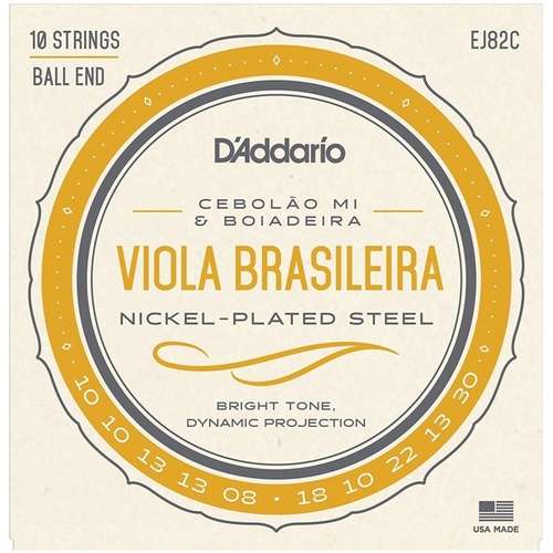 D'Addario EJ82C Cebolao Mi and Boiadeira Viola Brasileira Strings 10-String Set 