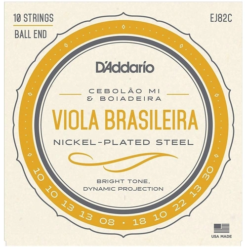 D'Addario EJ82C Cebolao Mi and Boiadeira Viola Brasileira Strings 10-String Set 