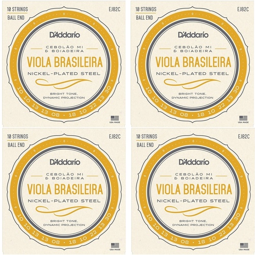 D'Addario EJ82C Cebolao Mi and Boiadeira Viola Brasileira Strings 10-String  - 4 SETS