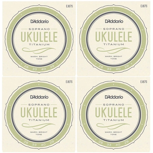 D'Addario EJ87S Titanium Ukulele Strings, Soprano - 4SETS