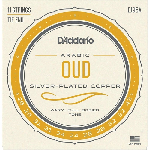 D'addario EJ95A Arabic Tuning Oud Strings 11 String Set Tie Ends