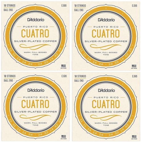 D'Addario EJ96 Cuatro-Puerto Rico Strings Silverwound 10-String  - b4 SETS