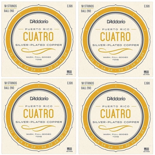 D'Addario EJ96 Cuatro-Puerto Rico Strings Silverwound 10-String  - b4 SETS