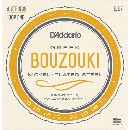 D'Addario EJ97 Greek Bouzouki Strings Nickel Plated Steel Wound 8 String Set J97